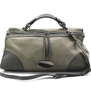 Mulberry Olive Green Gray  Leather Shoulder Bag